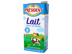 Lait UHT Demi-écrémé Président 1L.
