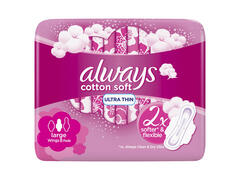 Serviettes Hygiéniques Cotton Soft Ultra Thin Large Always 8 unités