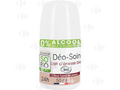 Déodorant Bille Soin 24h Hydratant au Lait d'Ânesse Bio So'Bio 50ml.