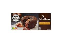 Fondant au Chocolat Cœur Caramel Carrefour 190g 2 unités.