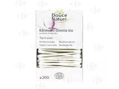 Bâtonnets d'Oreille Bio Douce Nature 200 unités.