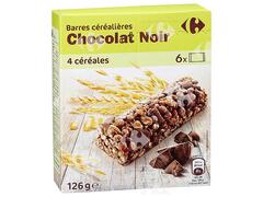 Barres de Céréales au Chocolat Noir Carrefour 125g