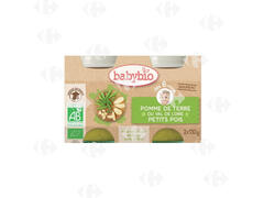 Pot Petits Pois Pomme de Terre du Val de Loire Babybio 2x130g.