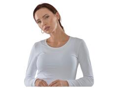 Pull Femme à Manches Longues Col Rond Blanc en Coton - Taille XXL