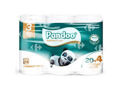 Papier Hygiénique 3 Plis Pandoo 20 unités + 4 Gratuits