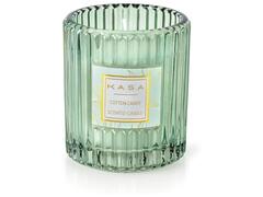 Bougie Parfumée en Verre Vert Gravée au Parfum de Coton Candy