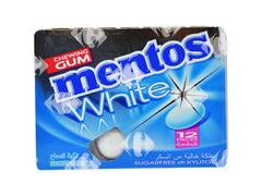 Chewing-Gum Menthe Blanche sans Sucres Mentos 12 unités.