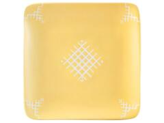Assiette Plate Carrée Aperçu Jaune Kasa 18cm