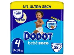 Couches Bebé Seco Taille 4 (9-14kg) Dodot 58 unités