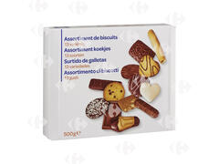 Assortiment de Biscuits 12 Variétés Carrefour Blanc500g