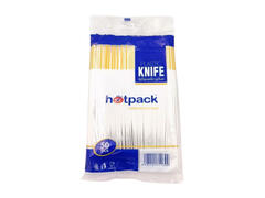 Pack Couteaux en Plastique Blanc 50 unités.