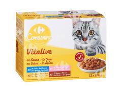 Patée pour Chats Émincés en Sauce Carrefour 12x100g