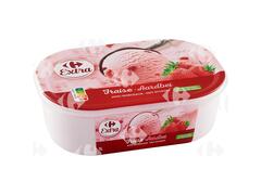 Crème Glacée Fraise en Bac Carrefour 1L