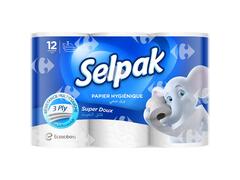 Papier Hygiénique 3 Plis Super Soft Selpak 12 rouleaux.