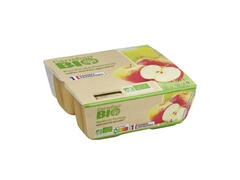 Purée de Pomme Sans Sucre Carrefour Bio 100g 4 unités.