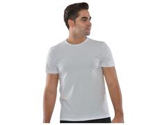 T-shirt Homme à Manches Courtes Col Rond Blanc - Taille XL