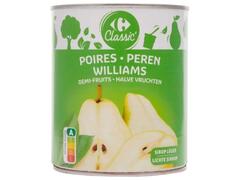 Conserve Fruits Sirop Poires Williams Demi-Fruits Carrefour 455g