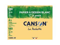 Papier à Dessin Canson à Grain 24x32cm 180g 12 Feuilles
