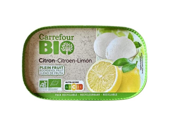 Sorbet Glace Citron Jaune Bac Carrefour Bio 900ml