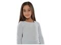 Pull Fille à Manches Longues Col Rond Blanc - 6 Ans