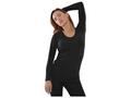 Pull Femme à Manches Longues Col V Noir en Coton - Taille L