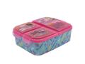 Boîte à Goûter Rectangulaire en Plastique Multi-compartiments Rose 19,5x16,5cm