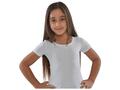 T-shirt Fille à Manches Courtes Col Rond Blanc - 4 Ans