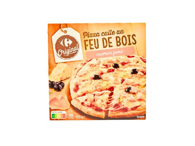 Pizza Saumon au Feu de Bois Carrefour 440g.