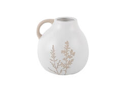 Vase Porcelaine avec Manche Fleurs Beige Kasa 14cm.