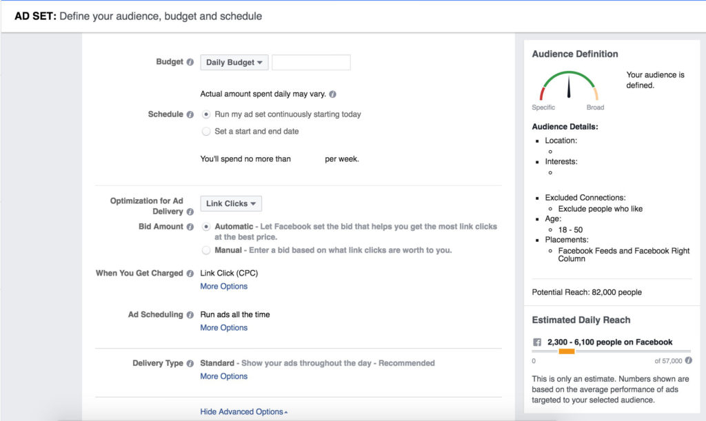 AppInstitute Facebook Budget