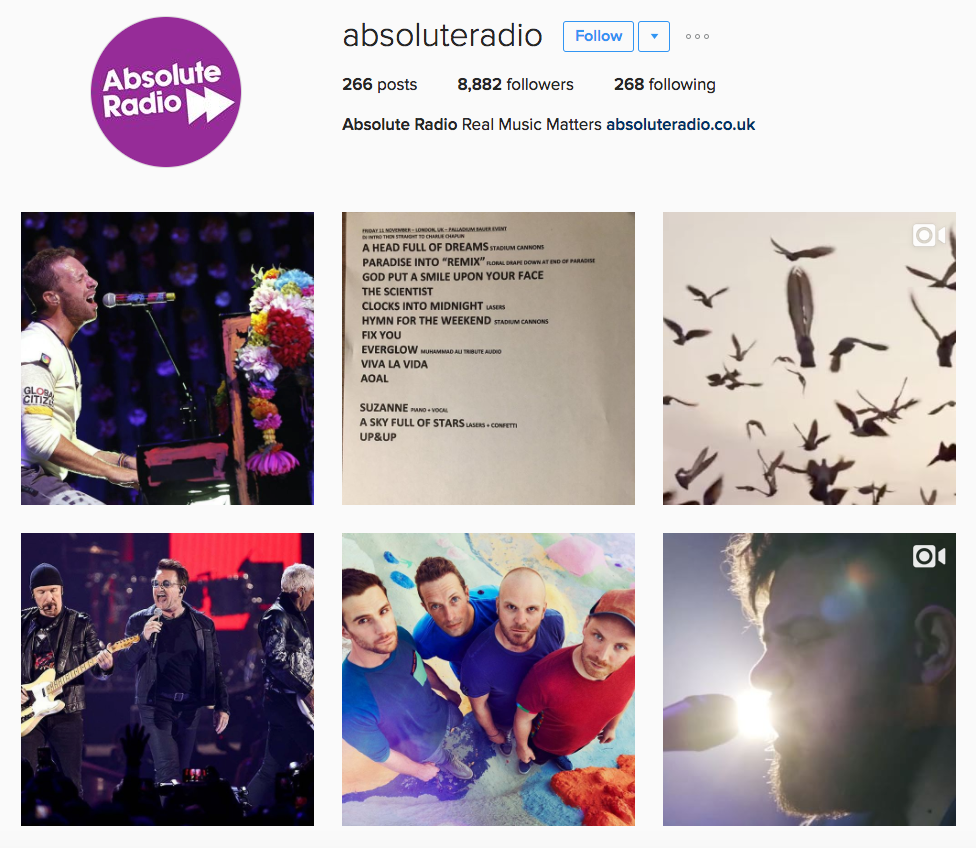 Absolute Radio Instagram