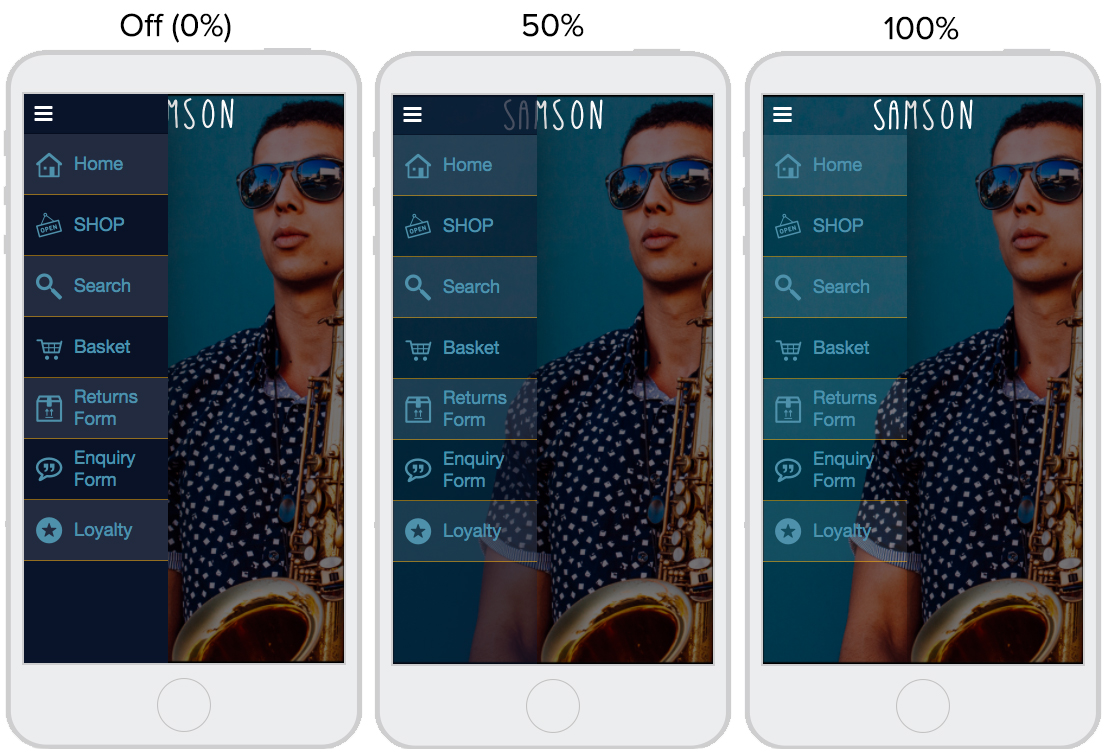 Side Menu Transparency Options