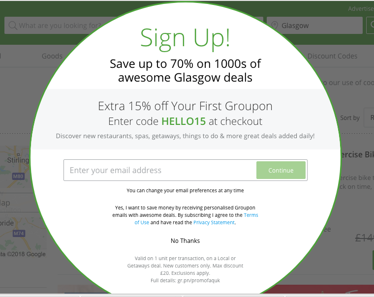 download groupon email sign up discount