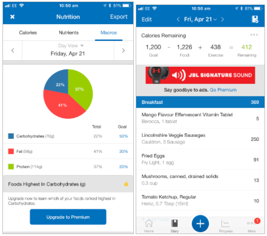 connect health app to myfitnesspal