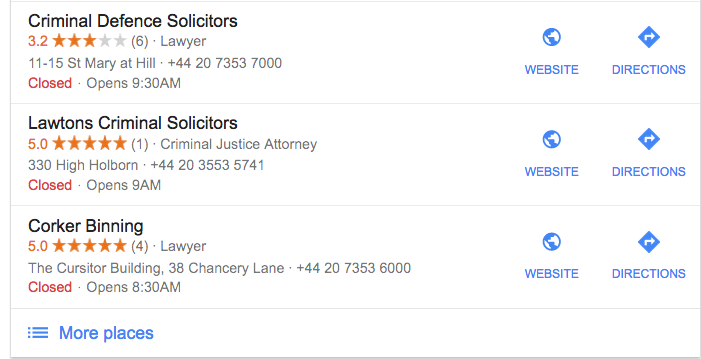 Google My Business Listings for Lawyers