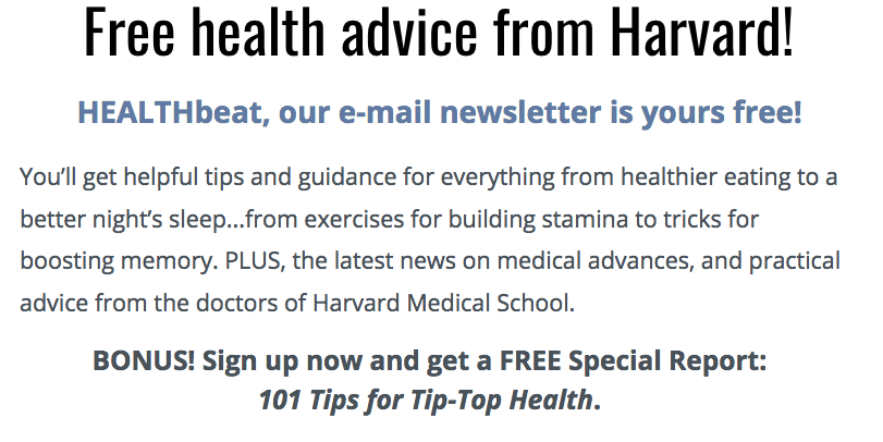 Harvard Health Advice