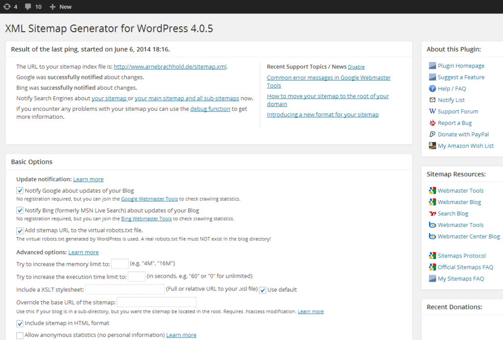 Google Xml Sitemaps WordPress Plugin