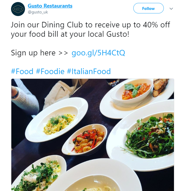 Exclusive Twitter Restaurant Offer