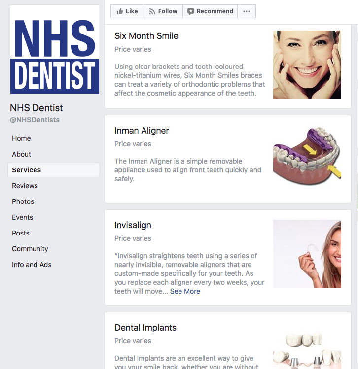 NHS Dentist Services List