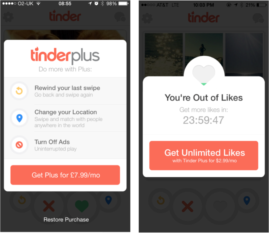 Tinder in App Purchase