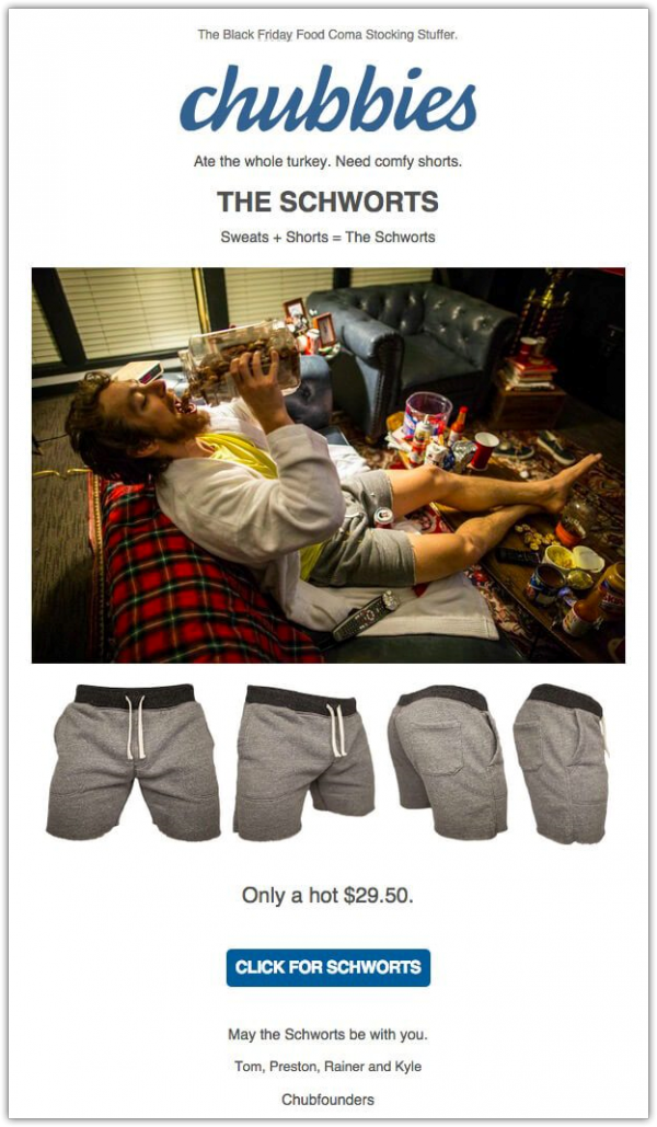 Cyber Monday Email Marketing Campaign Chubbies