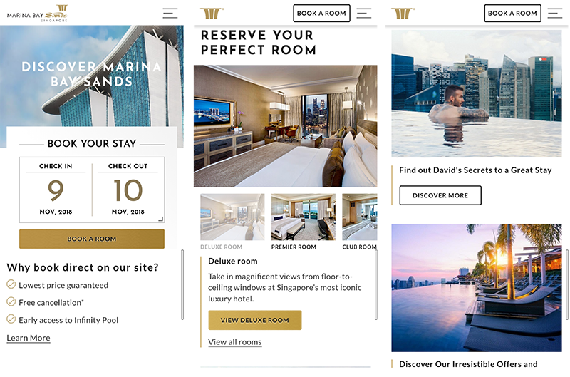 Marina Bay Sands Hotel Mobile Marketing Website