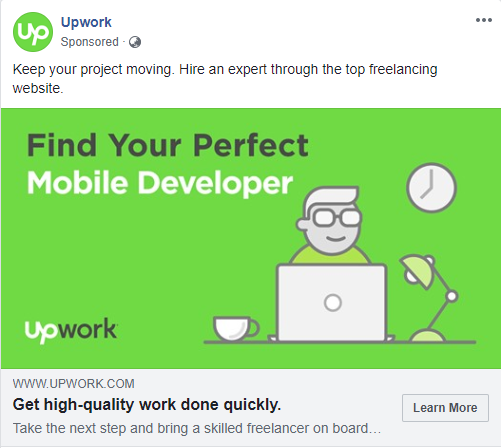 Upwork Facebook Advert