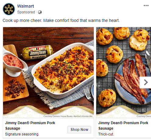 Walmart Carousel Facebook Advert