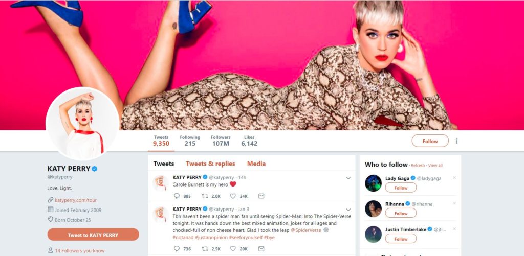 Katy Perry Twitter