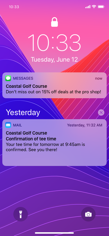 Golf Push Notification