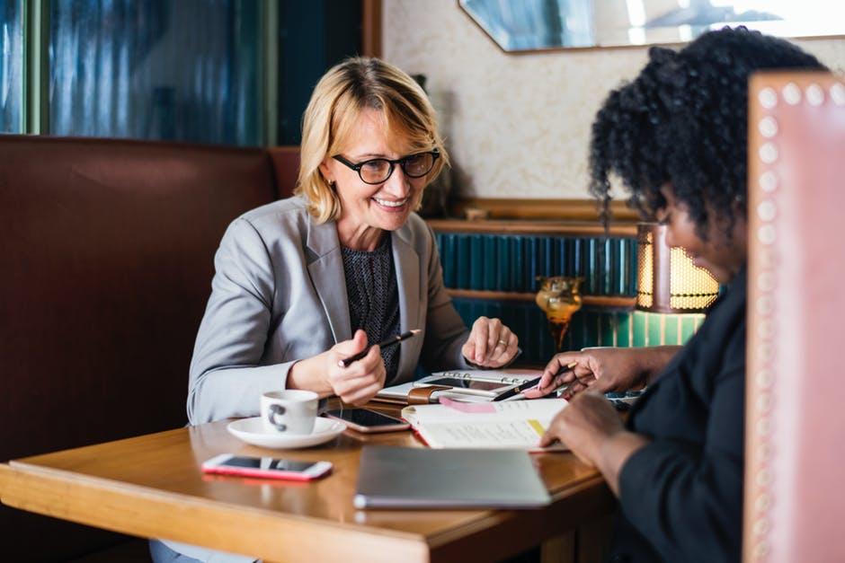 two women having a meeting