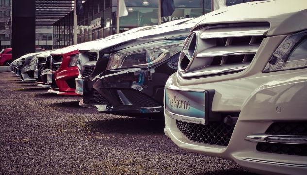 Row of Mercedes Benz Cars