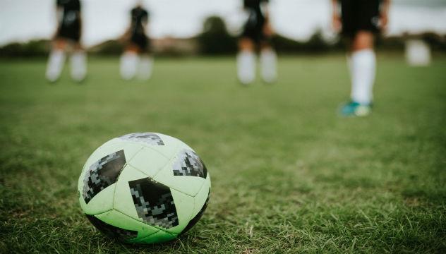 football on a football pitch