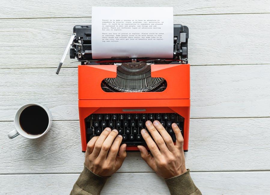 personal writing on an old school typewriter